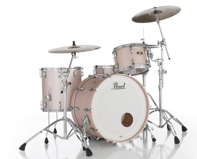 Pearl Masters Maple Gum 3-Piece Shell Pack 24x14 Bass Drum 16x16 Floor Tom 13x9 Tom Satin Rose Gold image 1