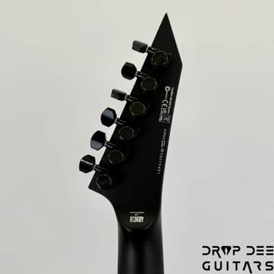 ESP LTD M-6 Evertune 30" Baritone Black Metal Electric Guitar - Black Red Burst Satin image 16