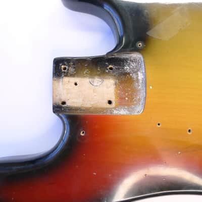 Vintage 1975 Fender P-P Precision Bass Double P-Bass Sunburst 4-Bolt Body mid-1970s image 3
