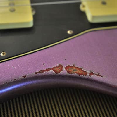 American Fender Jazzmaster Limited Edition Custom Heavy Relic Nitro Purple Sparkle image 16