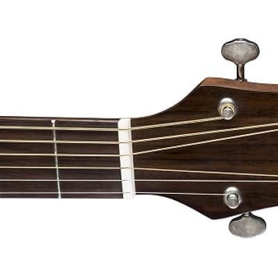 Luna Art Vintage Dreadnought Cutaway Acoustic-Electric Guitar Distressed Vintage Brown image 4