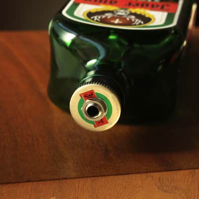 Xtonebox Jager-Amp portable guitar amplifier in a liquor bottle of Jagermeister. Cigar Box Amp image 2