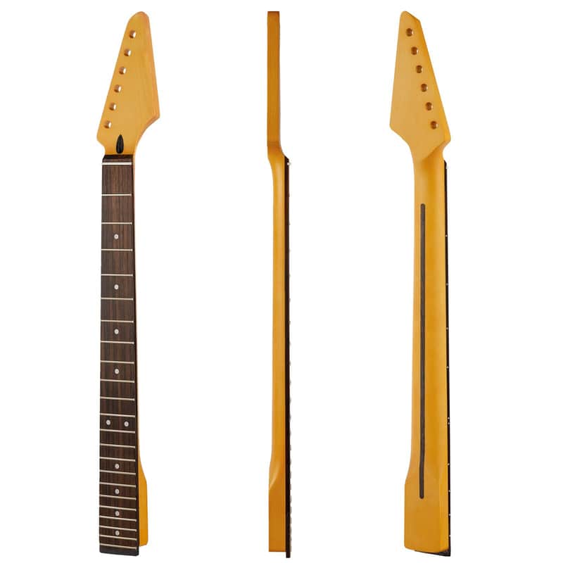 22-fret Yellowish Matte Electric Guitar Neck TL Canadian Maple Electric Guitar Neck, Cow Bone Nut image 1