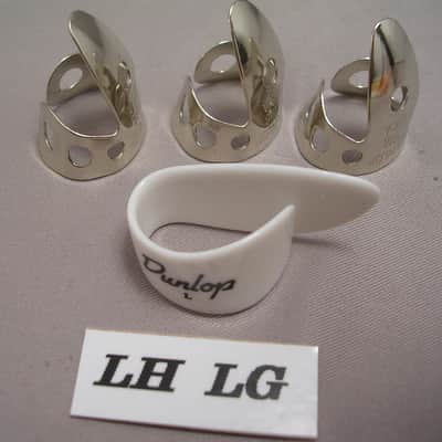 Dunlop 4 Piece LEFT HAND Finger Pick Set, .020", Includes Large LH Thumbpick image 3