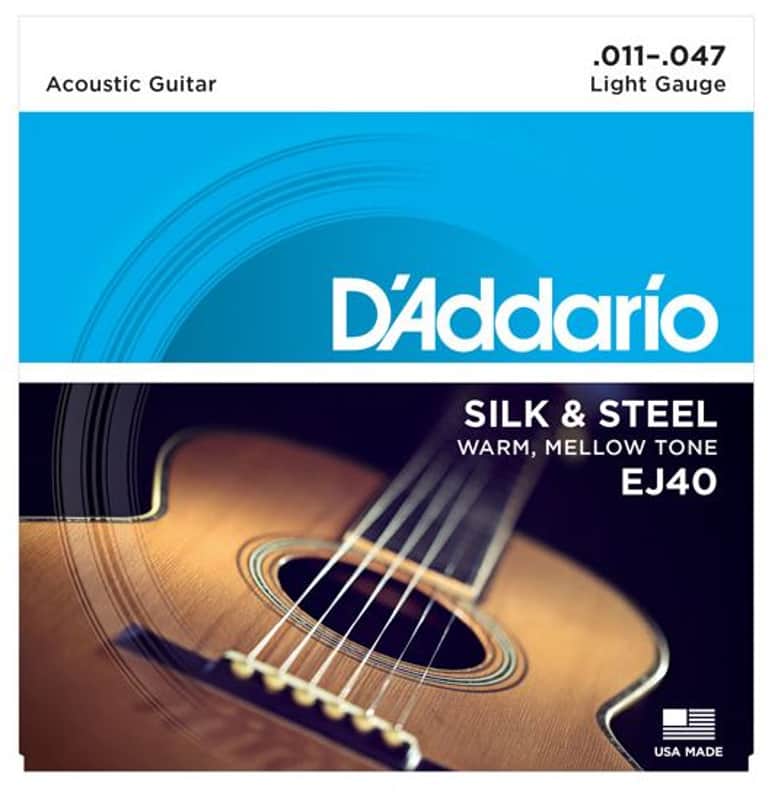 D'Addario EJ40 Silk & Steel Light Acoustic Guitar Strings .011-.047 image 1