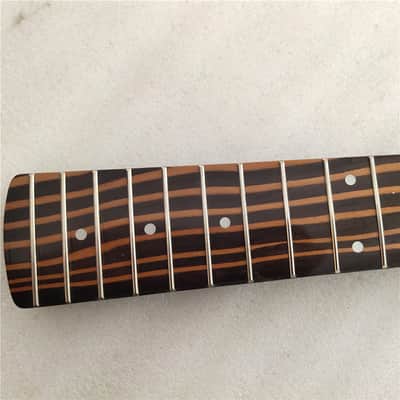 5 String Zebra Wood Bass Guitar Neck,20-Fret image 6