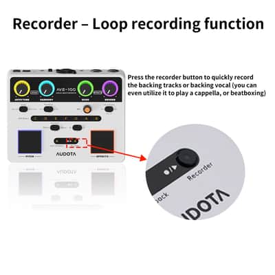 Audota Ave-100 Vocal Multi-effects Processor with Reverb, Delay, Pitch Correction, Three Harmony Modes, Automatic Key Detection, and a Vocal Cancellation Function image 5
