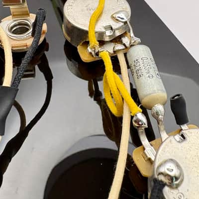 Fender Telecaster 3-way wiring harness upgrade for single coil neck and bridge pickups with 0.033uF paper in oil capacitor image 3