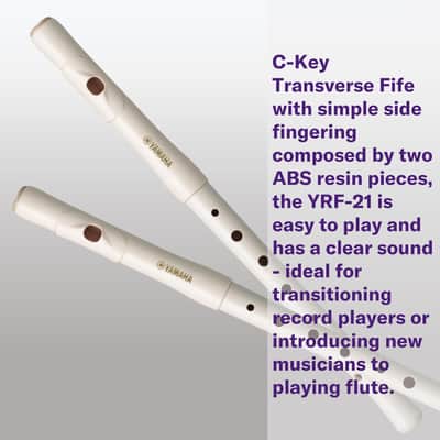 Yamaha YRF21 Fife - C Major, White, 2-Piece ABS Resin image 4