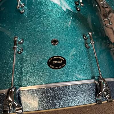 JJRums 3 Piece Drum Set Sizes In Description - Aqua Sparkle image 3