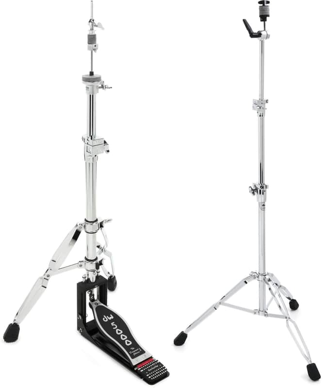 DW DWCP5500TD 5000 Series Heavy Duty Hi-hat Stand - 2-leg  Bundle with DW DWCP5710 5000 Series Straight Cymbal Stand image 1