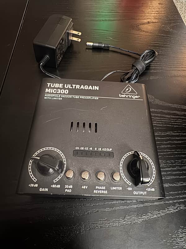 Behringer MIC300 Tube Microphone Preamp 2021 - Present - Black image 1