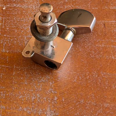 Schaller Tuning Peg Single Tab Large Button DAE Side Vintage 1970s Nickel image 4