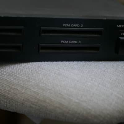 Roland R-8M Total Percussion Sound Module 1980s - Black with SN-R8-02 Jazz Brush Card, SN-R8-04 Electronic Card, SN-R8-10 Dance Card image 2