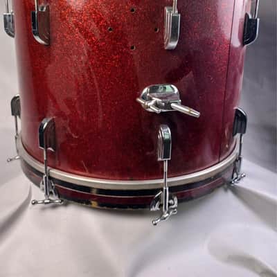 *Leedy 20" Red Sparkle Bass Drum 3Ply Maple/Mahogany Vintage 60s Slingerland 14" image 2