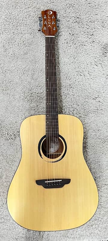 Luna Wabi Sabi Dreadnought Satin Finish Solid Spruce Top Acoustic Guitar image 1