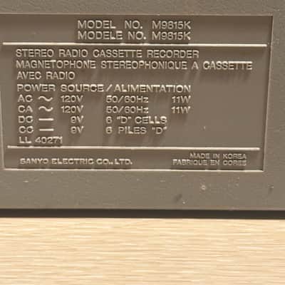 WORKS Sanyo Ghetto Blaster M-9815K Radio Cassette Player Boombox Fully Working image 7