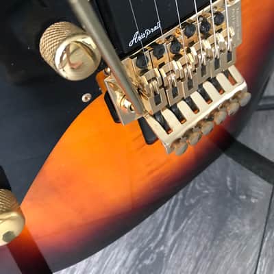 1993 Aria Pro II Strat Sunburst Maple top left handed image 7