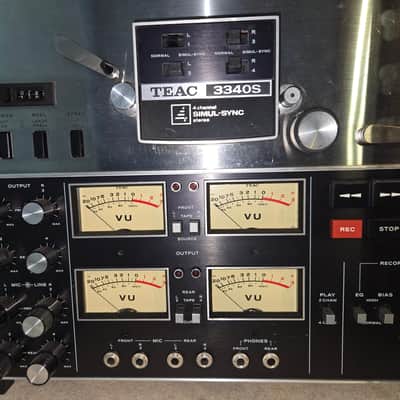 TEAC A-3340S 1/4" 4-Track Reel to Reel Tape Recorder 1970s - Silver image 3