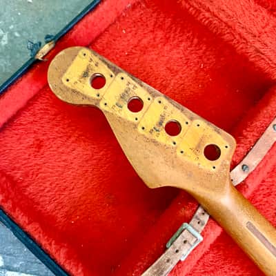 FRETLESS Fender Precision bass neck c 1970 - Maple 4 bolt original vintage USA P image 3