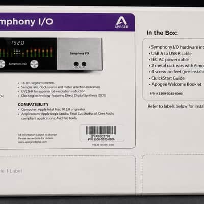 Apogee Symphony I/O 24x24 Fully Loaded | HD Card | USB | Original Packaging image 12
