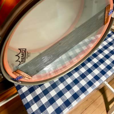 Custom-Homemade 6” x 14” Snare Drum Early 2000s - Satin retro salmon pink painted image 9