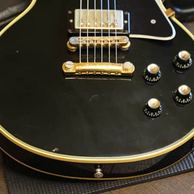 1976 Gibson Les Paul Custom Electric Guitar Black Ebony + OHSC image 6