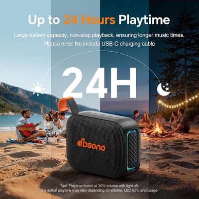Compact Wireless Bluetooth Speaker with AUX Line-In, IPX5 Water-Resistant Design for Outdoor, Travel, Beach & Home Use image 4