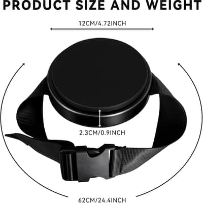 Knee Practice Pad,4 Inches Leg Practice Drum Pad, Leg Drum Pad With Adjustable Leg Strap Silicone Dumb Drum for Beginners,Black image 2