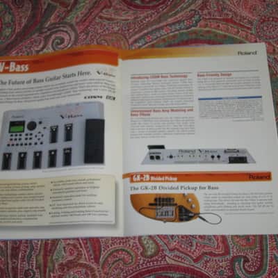very litely handled genuine Roland / Boss 2002 New Product Catalog Vol. 1 (January 2002) - features 24 products - color, semi gloss sheen, thin quality paper, 44 Total Pages from Front Outer Cover to Back Outer Cover, L: 11" x W: 8 & 3/8" printed in Japan image 16