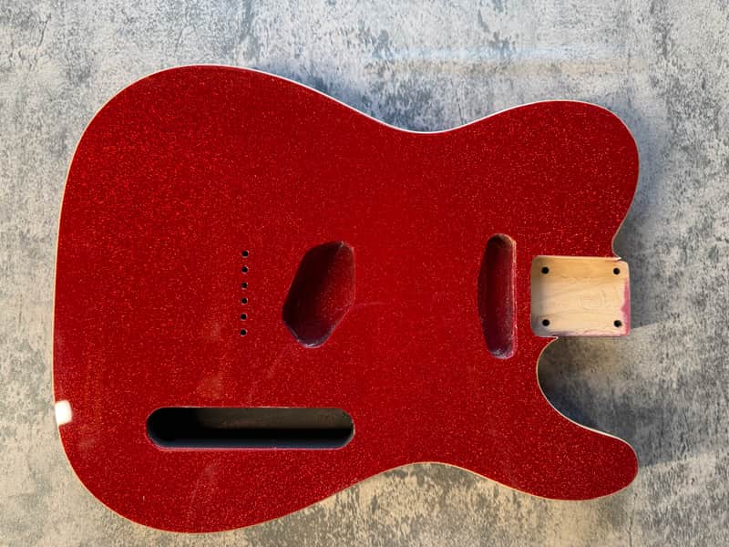 BMC Guitar Body 60's Style Tele® Telecaster® Standard Route Double Bound Red Sparkle image 1