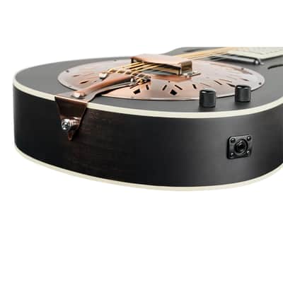 Ortega AMERICANA SERIES RESONATOR GUITAR MAHOGANY DISTRESSED SATIN BLACK image 8