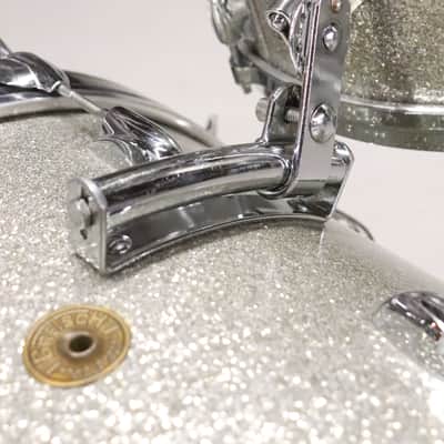 Gretsch Round Badge 3pc Drum kit Set Silver Sparkle 20/14/13" Vintage 1960's image 9