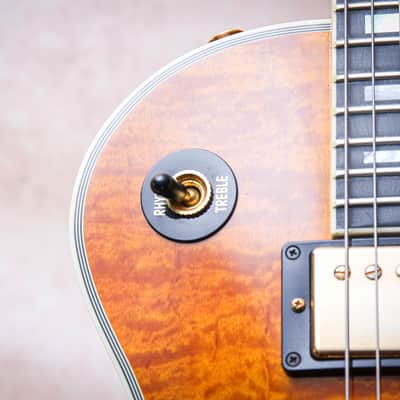 GIBSON USA Custom Shop Les Paul Custom 3A Quilt Top "Trans Amber + Ebony" (2017) image 7