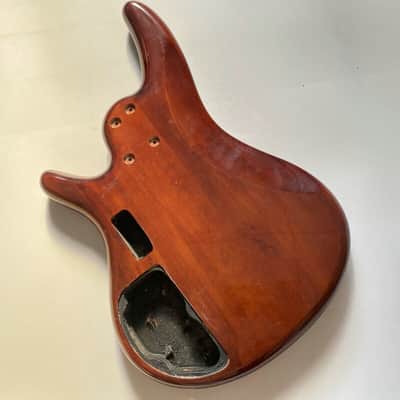 Glossy Brown 6 String Bass Basswood Body image 2