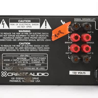 Crest Audio 8001 Professional Stereo Power Amplifier #47927 image 11