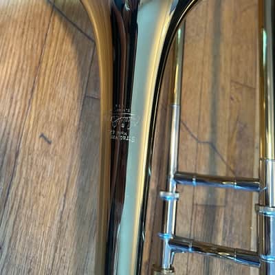 Bach 42 Stradivarius Series Tenor Trombone with Traditional Wrap F Attachment, Standard Rotor Valve 2010s - Clear Lacquered Brass image 8