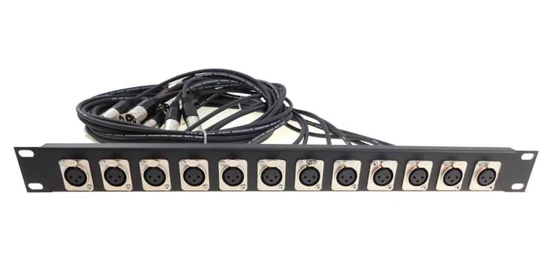 PROCRAFT TSP1LW-12X-4-BK 1U Formed Rack Panel 12 XLR w/4' Pigtails (Any Config) image 1