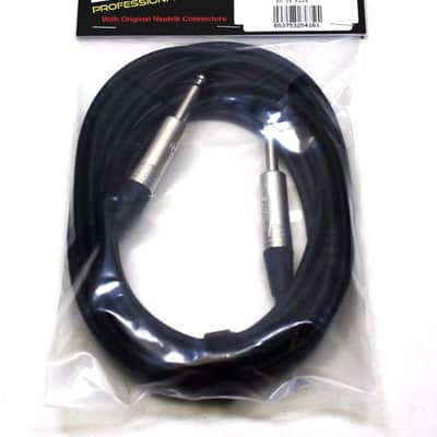LASE 15 Ft Instrument Cable w/ 2 NEUTRIK NP2X Mono 1/4" Cable Mount Jack Nickel image 1
