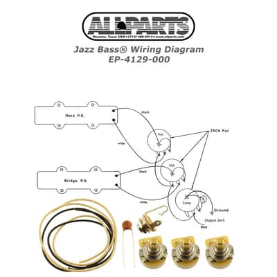 Allparts- EP-4129-000, Wiring Kit for Jazz Bass image 2
