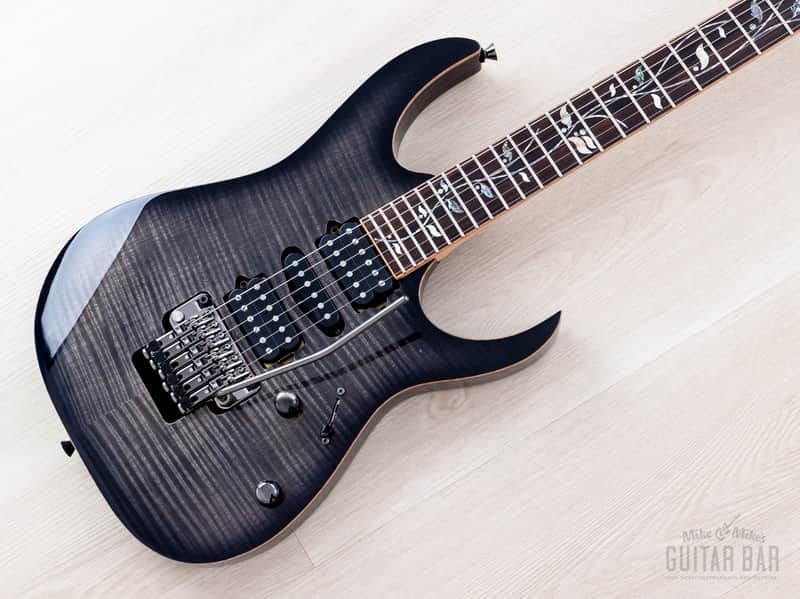 2019 Ibanez J Custom RG8570Z HSH AAA Flame Top Black Rutile w/ Tree of Life Inlay, Case & CoA image 1