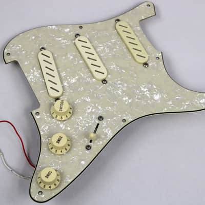 Loaded Pearloid Pickguard with Zexcoil Legacy Series Strat Style Pickup Set, Push/Pull Pots & 5-Way Pickup Selector Switch image 1