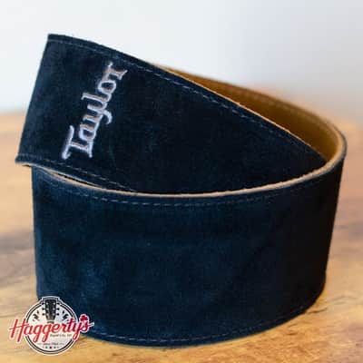 Taylor 2.5" Embroidered Suede Guitar Strap - Black image 1