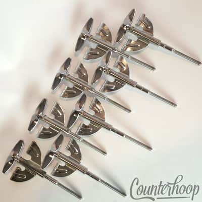 *Pearl 8x Bass Drum Tension T-Rods+Claws Metric Japan Chrome 4 3/16" Vintage 70s image 2