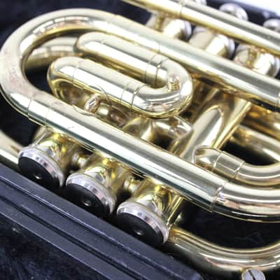 Rare Jupiter Pocket Trumpet in Branded Hardcase c1980s/90s - Working well with dented Bell - Bargain offer ! image 6