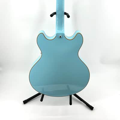 D'Angelico Premier DC Semi-Hollow with Stop-Bar Tailpiece 2021 - Sky Blue with D'Angelico Gig Bag image 14