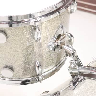 Gretsch Round Badge 3pc Drum kit Set Silver Sparkle 20/14/13" Vintage 1960's image 18