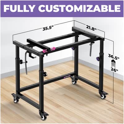 Liquid Stands Piano Keyboard Stand - Rolling Home Recording Studio Workstation DJ Keyboard Table image 2
