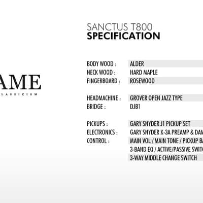 Dame Sanctus T800 4-Strings Electric Jazz Bass Alder Gary Snyder J1 image 6