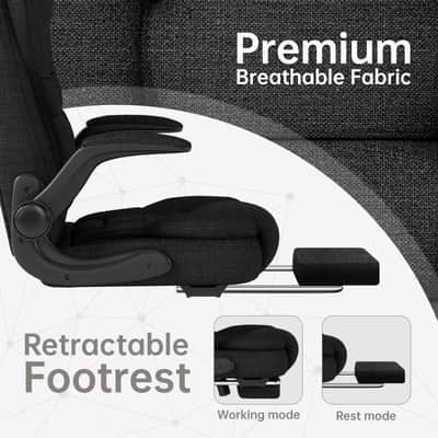 Music Studio Producer Chair – Ergonomic Big and Tall Recording Chair with Footrest, Adjustable Armrests, Breathable Mesh for Long Sessions image 5
